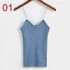 Sexy Solid Knitted Tank Tops Women Cute Basic Camis V-Neck Vest Blusa Black White Pink Beige Backless Fitness Tops Tees Female