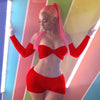 Sexy Solid Off the Shoulder Long Sleeve Crop Top + Shorts 2 Piece Outfits Women's Candy Colors Club Two Piece Set Women