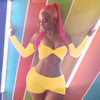 Sexy Solid Off the Shoulder Long Sleeve Crop Top + Shorts 2 Piece Outfits Women's Candy Colors Club Two Piece Set Women