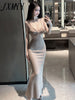 Sexy Strap Summer Backless V-neck Bandage Elegant  Women Hollow Out Sleeveless Bodycon Evening Nightclub Party Dress  Ladies