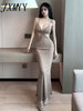 Sexy Strap Summer Backless V-neck Bandage Elegant  Women Hollow Out Sleeveless Bodycon Evening Nightclub Party Dress  Ladies