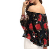 Sexy Strapless Three Quarter Sleeve Chiffon Blouses Short Style Slash Neck Shirts women chiffon Blouse Top