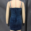 Sexy Stretch Denim Short Dress Ladies Deep V-Neck Lace Up Strap Bodycon Dresses Women Casual Evening Party Dress Vestido de fest