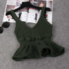 Sexy Stretchable Knit V Neck Crop Cami Tops Summer Style 2022 Vogue Plain Women Sexy Spaghetti Strap Camisole Tank Shirt