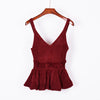 Sexy Stretchable Knit V Neck Crop Cami Tops Summer Style 2022 Vogue Plain Women Sexy Spaghetti Strap Camisole Tank Shirt