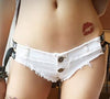 Sexy Striped Tassel Hot Short High Cut Sexy Jeans Shorts Denim Booty Shorts Cute Bikini Low Rise Waist Micro Mini Short F35