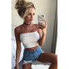 Sexy Summer Crop Top White Cropped Folds Women Tops Black Short Bustier Red Bralette Camisole Bustier Yellow Fitness Tank Top