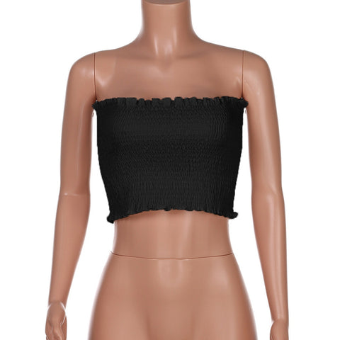 Sexy Summer Crop Top White Cropped Folds Women Tops Black Short Bustier Red Bralette Camisole Bustier Yellow Fitness Tank Top