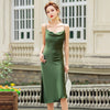 Sexy Summer Satin Dress 2023 Strapless Spaghetti Strap Long Backless Dresses Party Casual Basic Maxi Dress Women