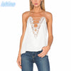 Sexy V Neck Adjustable Strap Cropped Camisole Tank Tops Female Casual Lining Summer Satin Lace Up Cami Women Reversible Camisole