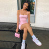 Sexy White Cami Dress Baby Letter Rhinestones Summer  Club Party Outfits Women Spaghetti Strap Bodycon Mini Tight Dress Y2K