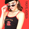 Sexy Women Crop Top 2022 Summer Devil Child Strap Tank Tops Cropped Feminino Ladies Elastic Shirt Vest Camisole
