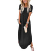 Sexy Women Dress Plus Size Summer 2022 Solid Casual Short Sleeve Maxi Dress For Women Long Dress robe femme Lady Dresses vestido