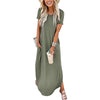 Sexy Women Dress Plus Size Summer 2022 Solid Casual Short Sleeve Maxi Dress For Women Long Dress robe femme Lady Dresses vestido