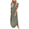 Sexy Women Dress Plus Size Summer 2022 Solid Casual Short Sleeve Maxi Dress For Women Long Dress robe femme Lady Dresses vestido