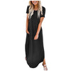Sexy Women Dress Plus Size Summer 2022 Solid Casual Short Sleeve Maxi Dress For Women Long Dress robe femme Lady Dresses vestido