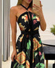 Sexy Women Halter Backless Maxi Dress Sleeveless Floral Print Long Dresses 2023 Summer Beach Party Ladies Vestidos