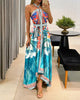 Sexy Women Halter Backless Maxi Dress Sleeveless Floral Print Long Dresses 2023 Summer Beach Party Ladies Vestidos