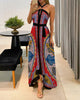 Sexy Women Halter Backless Maxi Dress Sleeveless Floral Print Long Dresses 2023 Summer Beach Party Ladies Vestidos