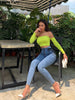 Sexy Women High Waist Slim Jeans Elastic Push Up Hips Knitted Denim Pants 2022 Slim Feet Pencil Pants Nine Pants ouc1010
