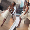 Sexy Women Lace Dress Halter Deep V Neck Sequins Elegant Ladies Evening Party Short Mini Tutu Tulle Dresses