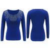 Sexy Women Long Sleeve See Through Beads Decor O Neck Waist Tight Sliming Blouse Top Spring Summer Blouse Women Shirts