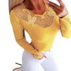 Sexy Women Long Sleeve See Through Beads Decor O Neck Waist Tight Sliming Blouse Top Spring Summer Blouse Women Shirts
