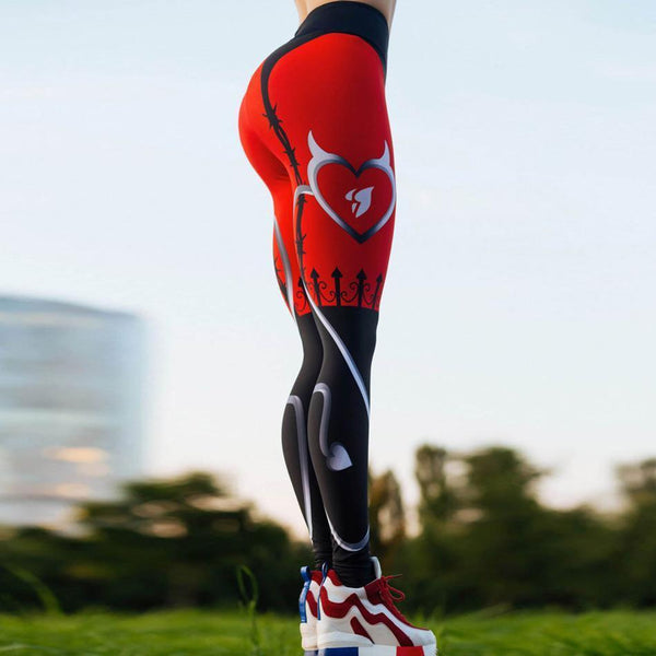 Sexy Women Printed Leggings High Waist Leggings For Women Fitness Workout Breathable Quick Dry Pants Sporting Heart Leggins