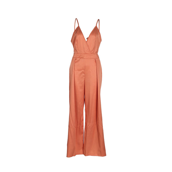 Sexy Women Sleeveless V Neck Jumpsuit Playsuit Backless Wide Leg Pants Jumpsuits Clubwear 2022 Summer Womens Pure Color Bodysuit