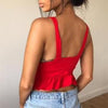Sexy Women Tops Summer Crop Top Sleeveless Ruffle Hem Shirt Blouse Casual Deep V Neck Tank Ruffles Backless camisole feminino