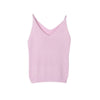 Sexy Women V Neck Sleeveless Knitted Tops T Shirt Spaghetti Strap Casual T-shirts