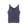 Sexy Women V Neck Sleeveless Knitted Tops T Shirt Spaghetti Strap Casual T-shirts