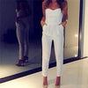 Sexy Women's High Waist Slim Jumpsuit Solid Pocket Long Jumpsuits White Black Strapless Jumpsuit Womens Jumpsuit Overalls