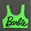 Sexy Women tank Tops Barbie Letter Printed Crop top Ladies Sleeveless Casual Fitness Fashion Tops Tee Ladies F10957