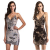 Sexy suspender back sequin dress summer women's clothing