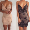 Sexy suspender back sequin dress summer women's clothing