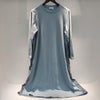 SHENGPALAE Patchwork Dsegin Dress Women's Spring 2023 Round Neck Back Pleated Loose Long Sleeve Plus Velvet Dresses Robe