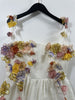 Lady Noble Floral Appliques Silk Linen Strap Dress