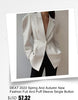 DEAT Women Black Patchwork Gauze Double Breasted Blazer V-neck Long Sleeve Top Tide Fit autumn 2023 7D0747
