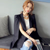 Shawl Collar Split Sleeve Cloak Blazer Cape Women Spring Autumn Party Club Business OL Suit Jacket Coat Black White Cardigan