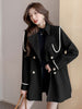 Shawl Detachable Contrasting Windbreaker Spring And Autumn Women's Clothing Design Sense High-End Korean Style Wear Coat