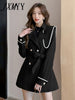 Shawl Detachable Contrasting Windbreaker Spring And Autumn Women's Clothing Design Sense High-End Korean Style Wear Coat