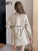 Shawl Detachable Contrasting Windbreaker Spring And Autumn Women's Clothing Design Sense High-End Korean Style Wear Coat