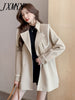 Shawl Detachable Contrasting Windbreaker Spring And Autumn Women's Clothing Design Sense High-End Korean Style Wear Coat