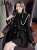 Shawl Detachable Contrasting Windbreaker Spring And Autumn Women's Clothing Design Sense High-End Korean Style Wear Coat