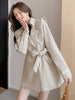 Shawl Detachable Contrasting Windbreaker Spring And Autumn Women's Clothing Design Sense High-End Korean Style Wear Coat