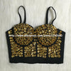 Hand-made Beaded Gaga Rhinestone Bustier Pearls Push Up Night Club Bralette Women's Bra Cropped Top Vest Plus Size