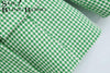 SheBlingBling Green Pink Houndstooth Pattern Women Casual Suit Jacket Spring Autumn Chic Double Breast Slim Office Lady Blazers