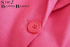 SheBlingBling Summer Women Dark pink Blazers Single Breasted  Notched Collar Office Lady Suit Jackets Femael Casual Straight Top
