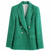 SheBlingBling Za Woman 2022 Casual Traf Coats Autumn Winter Ornate Buttons Tweed Woolen Long Blazers Female Thick Green Jackets